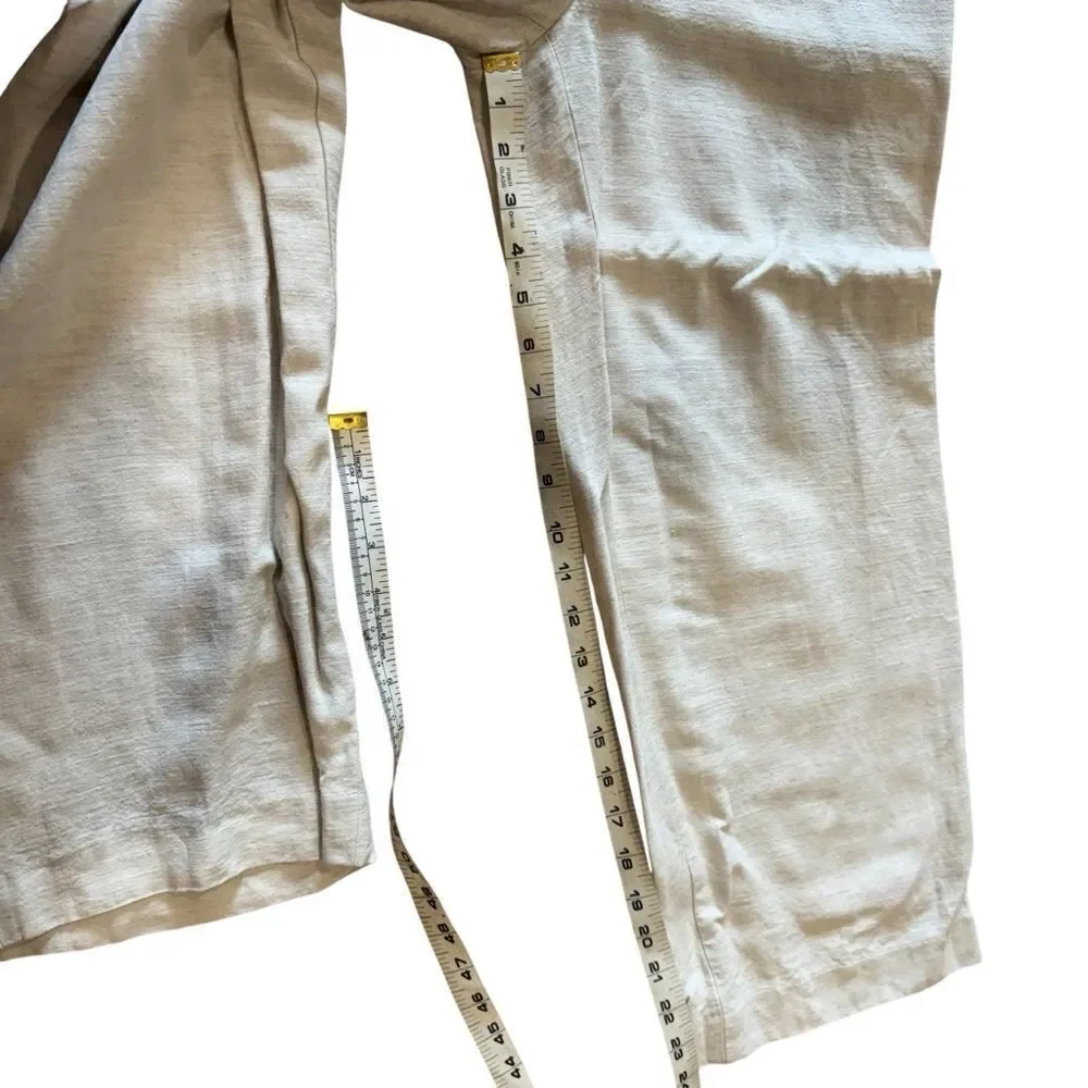 Aritzia Wilfred The Effortless Linen Cropped Pant in Natural Ecru