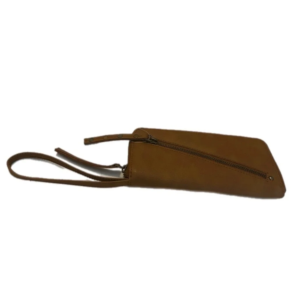 Free People Distressed Vegan‎ leather Wallet/ Wristlet brown- NWT