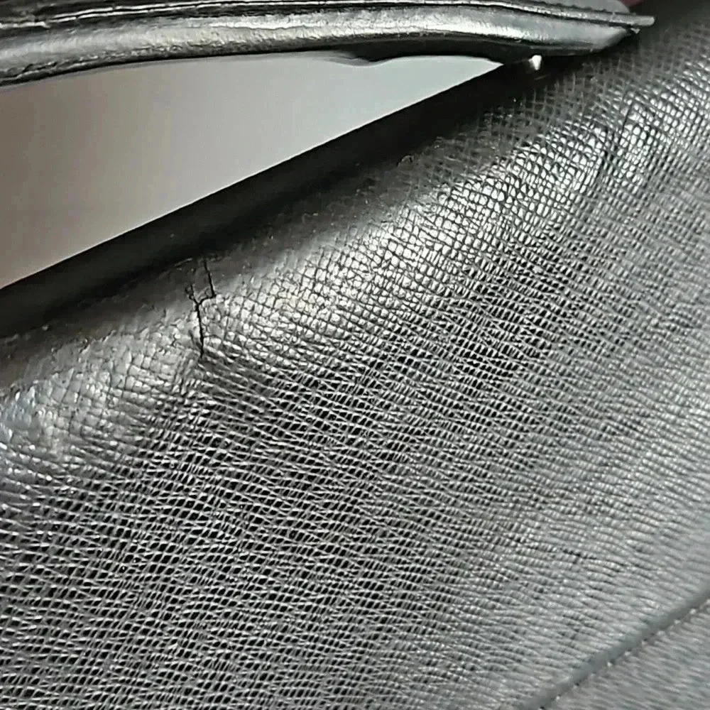 Louis Vuitton Porte Document Black Taiga Leather Briefcase