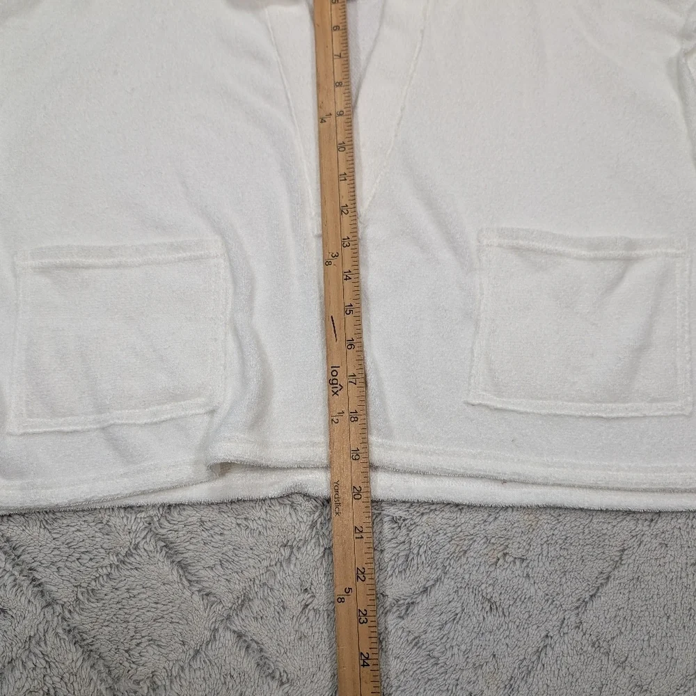 Free People Sweatshirt Womens S White Terry Cloth FP Beach Collar Crop Slouchy