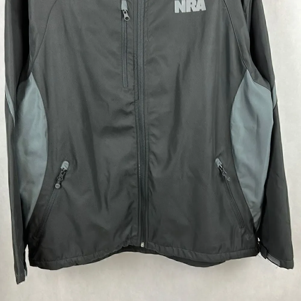 NRA Lightweight Jacket Size XL Black Gray Windbreaker