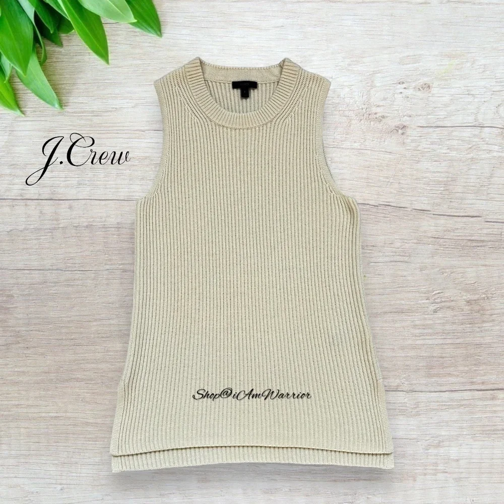 J.Crew sleeveless ribbed tunic sweater in cream *shop@iamwarrior