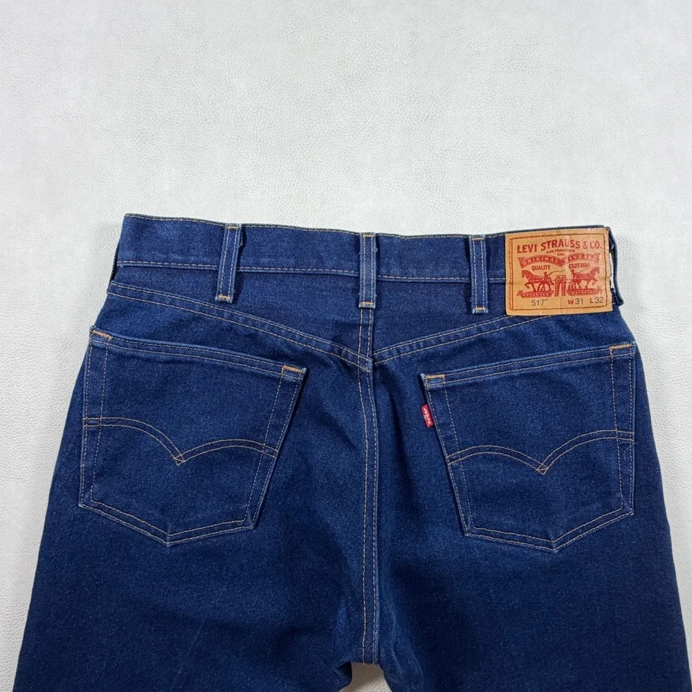 Levis 517 Mens 31x32 Bootcut Jeans Dark Indigo Cowboy Western Blue Denim