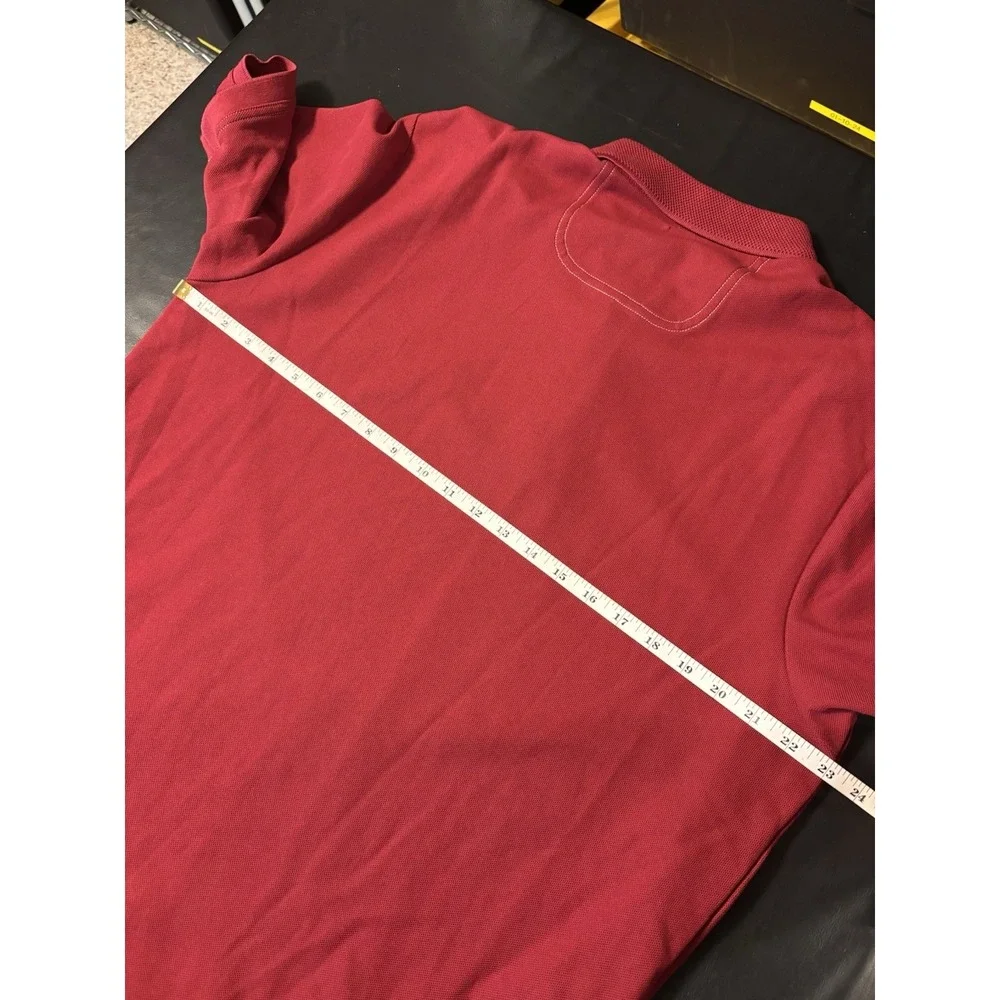 Tommy Bahama Mens Polo Shirt LG Red Solid Short Sleeve Pima Cotton Blend