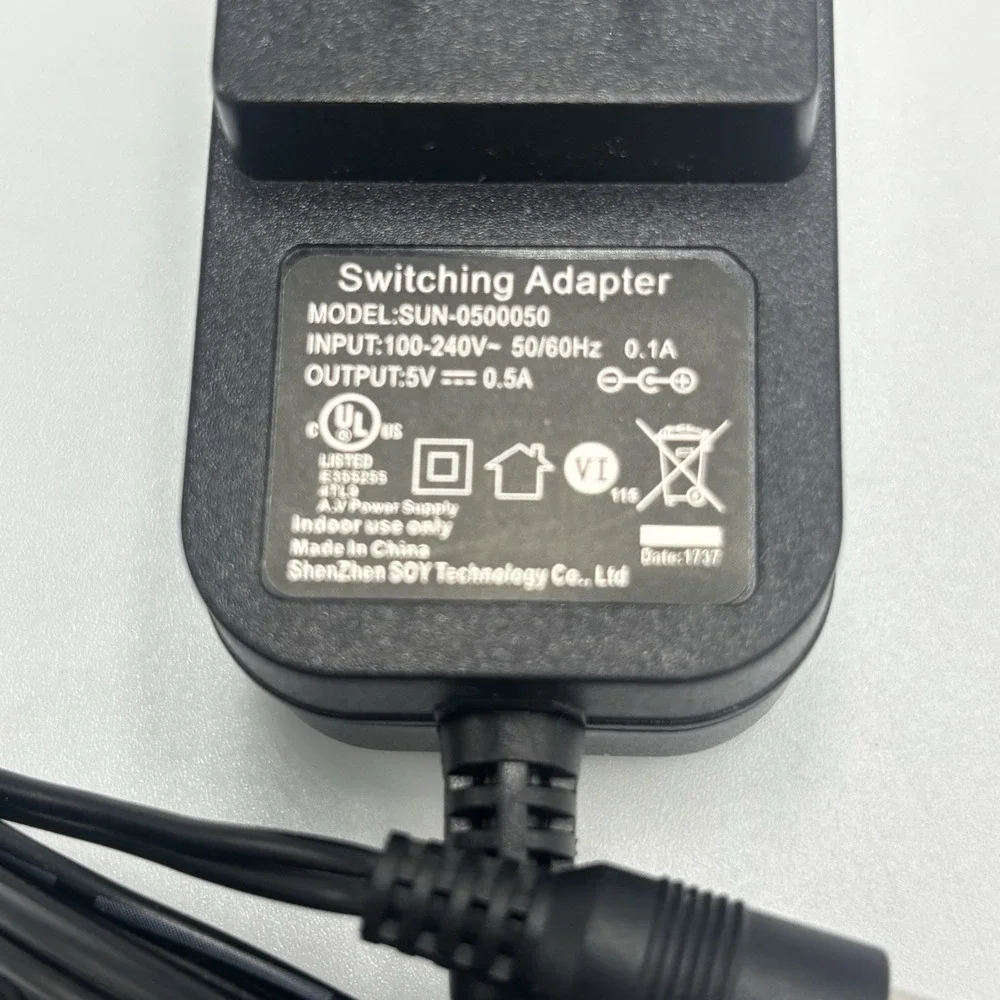 Shenzen Soy Switching Adapter‎ Model SUN-0500050 Output 5V 0.5A for NS-WHP314