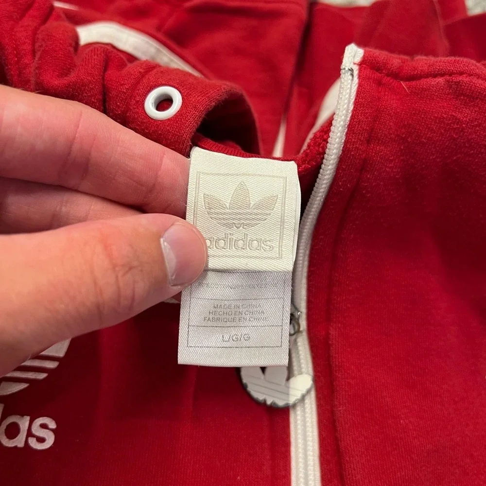 Vintage 2000s Adidas Originals Wisconsin Badgers Full Zip Hoodie Red Mens Large