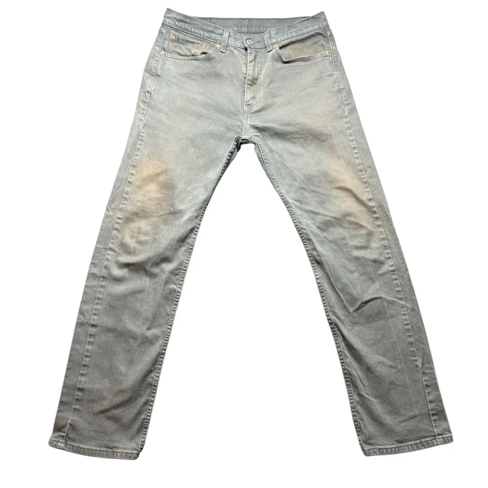 Levi's 505 Jeans Mens 32x30 Gray Denim Regular Fit Straight Leg Workwear