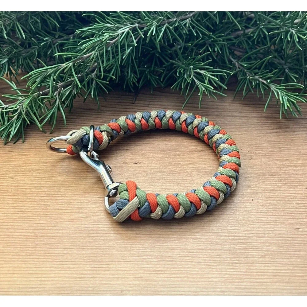 Fits 8 in. Neck Size Round Braid Modified Slip Paracord Dog Collar HANDMADE NEW