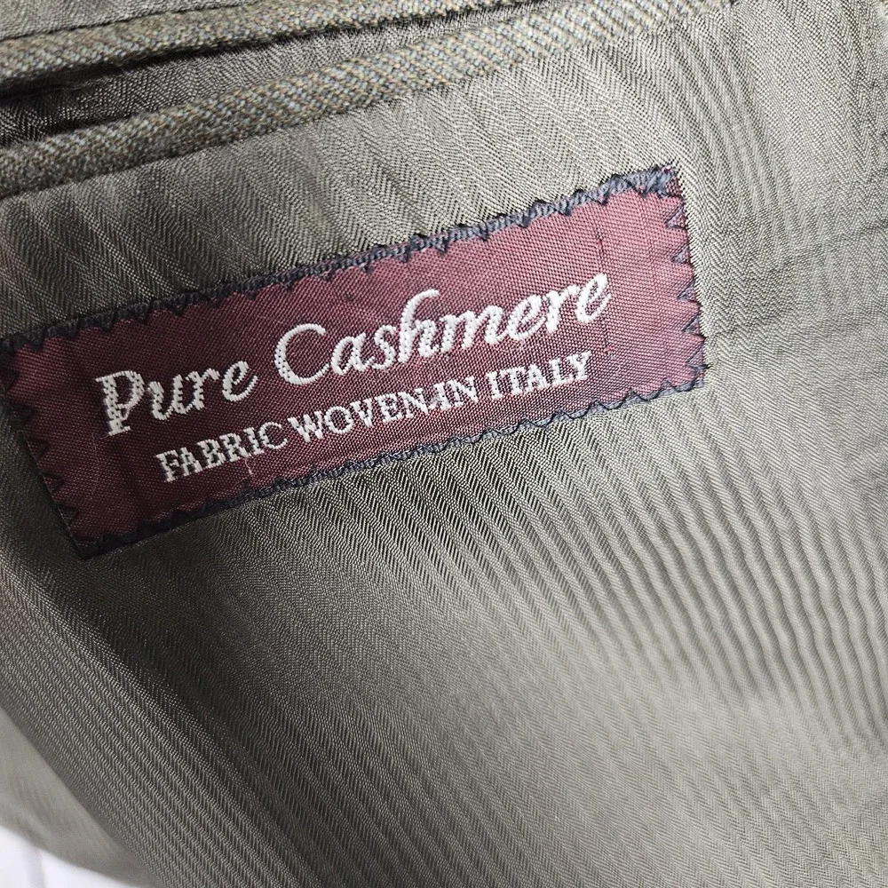 H.W.‎ Rosenblum Jack Victor Cashmere Blazer 45S Green Sport Coat Union Made...