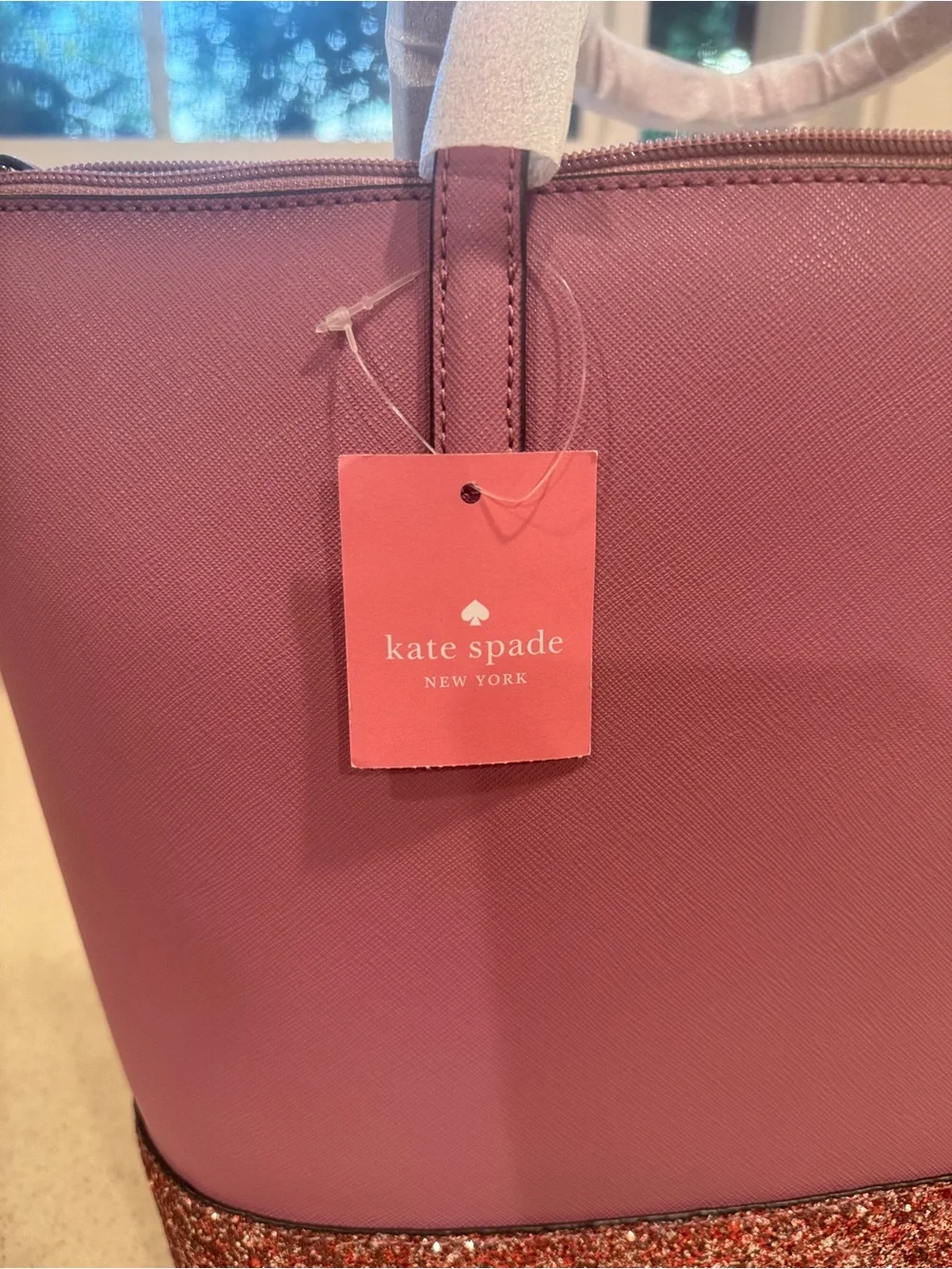 kate spade Rose Pink Tote with Glitter Base