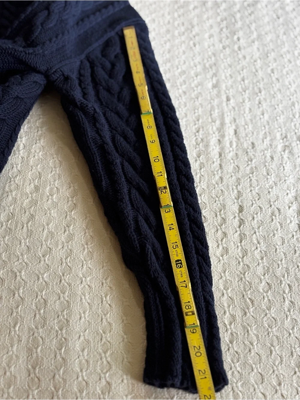 J. Crew Men's Deep Navy Cable Crewneck Sweater Cotton