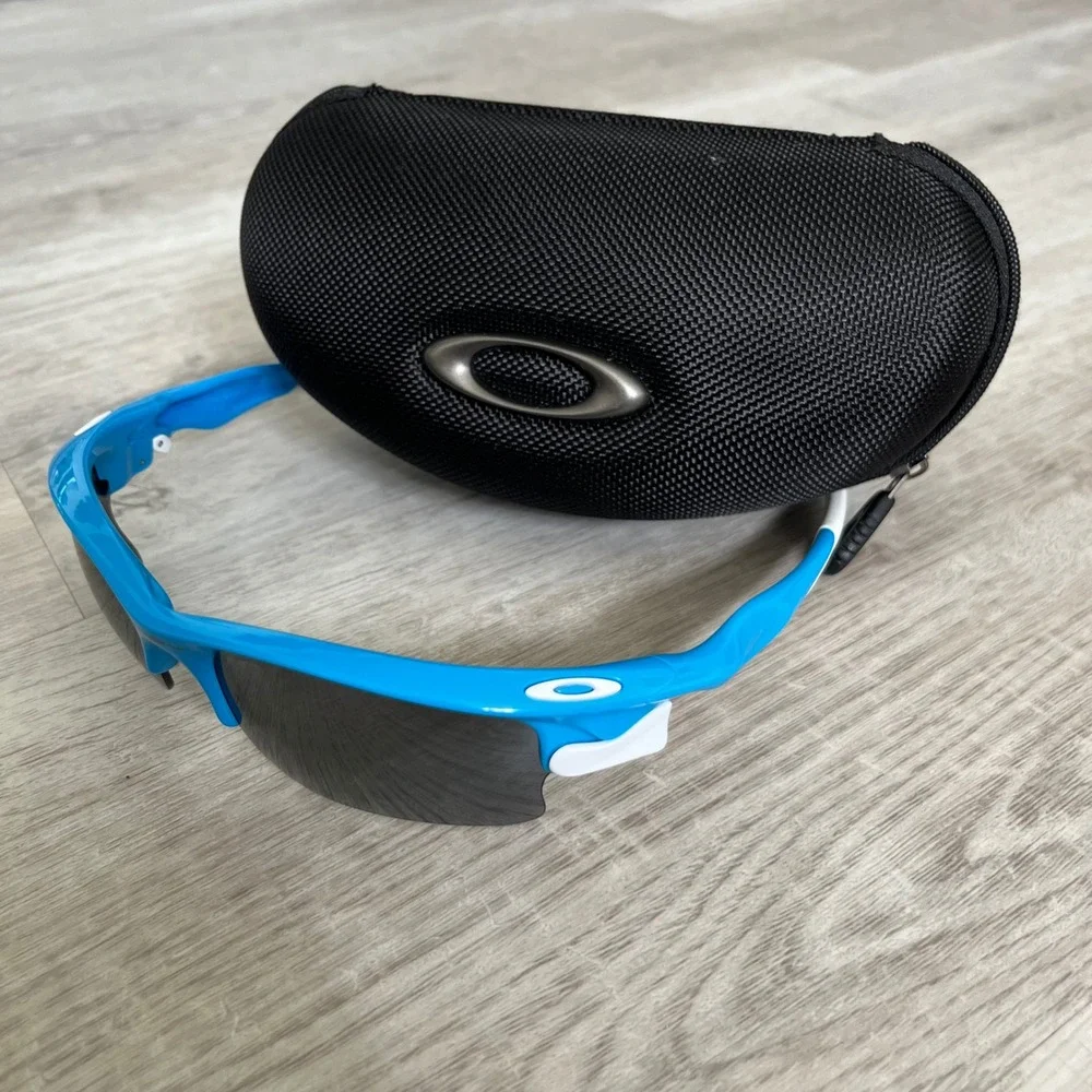 Oakley Fast Jacket XL OO9156-04 Sunglasses Blue Black Iridium w/ Case Active