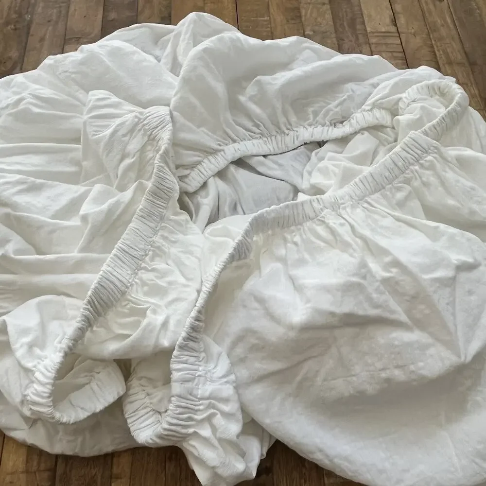 Pandatex Bamboo Cotton Blend Twin Fitted Sheet & Flat Sheet White