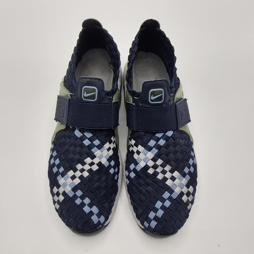 Nike Women Navy Woven Slip-On Shoes with Light Blue Accent