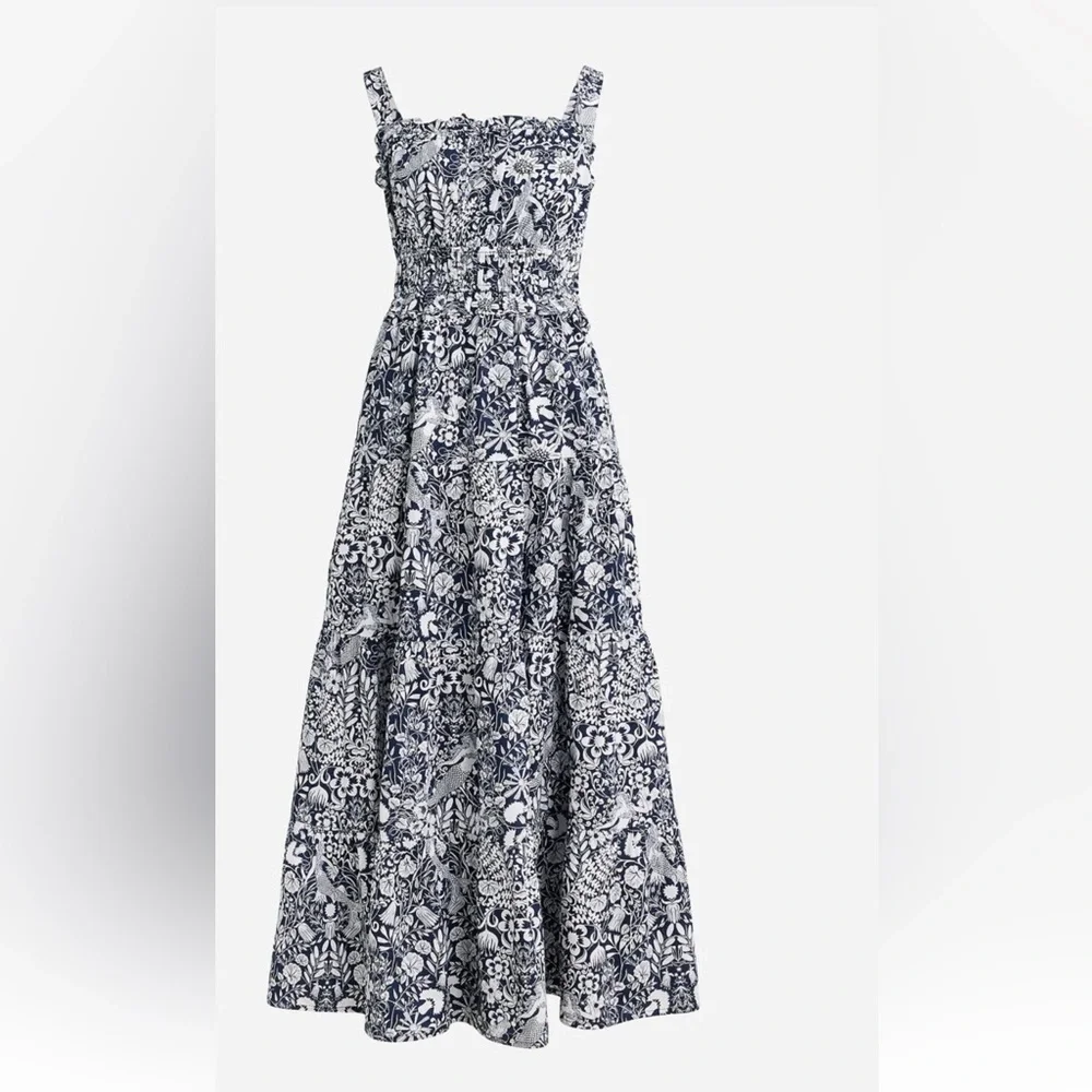 J. Crew Smocked Mermaid Sevilla Dress