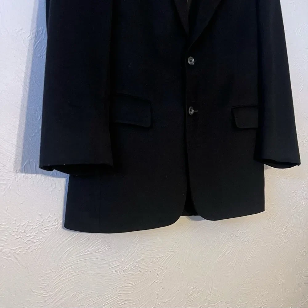 Jos A Bank Men's Two Button Sport Coat Jacket Black 100% Cashmere SIZE 39R