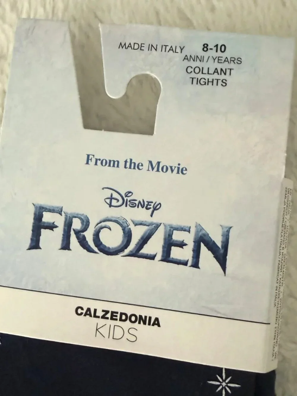 Calzedonia Kids Disney Frozen Elsa Girls Navy Shimmer Tights 8-10 NWT