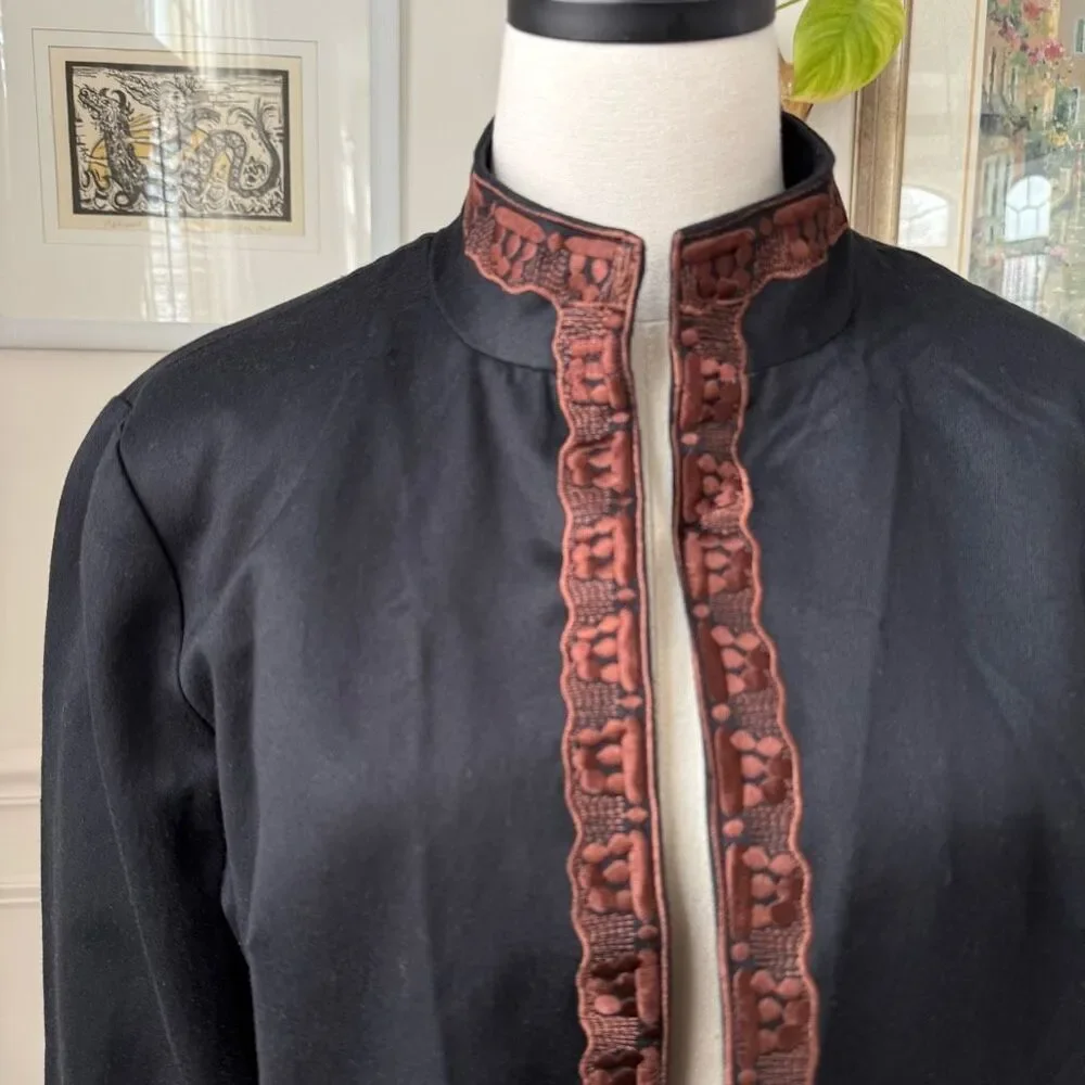 NWT Coldwater Creek Black Brown Embroidered Jacket $100 16