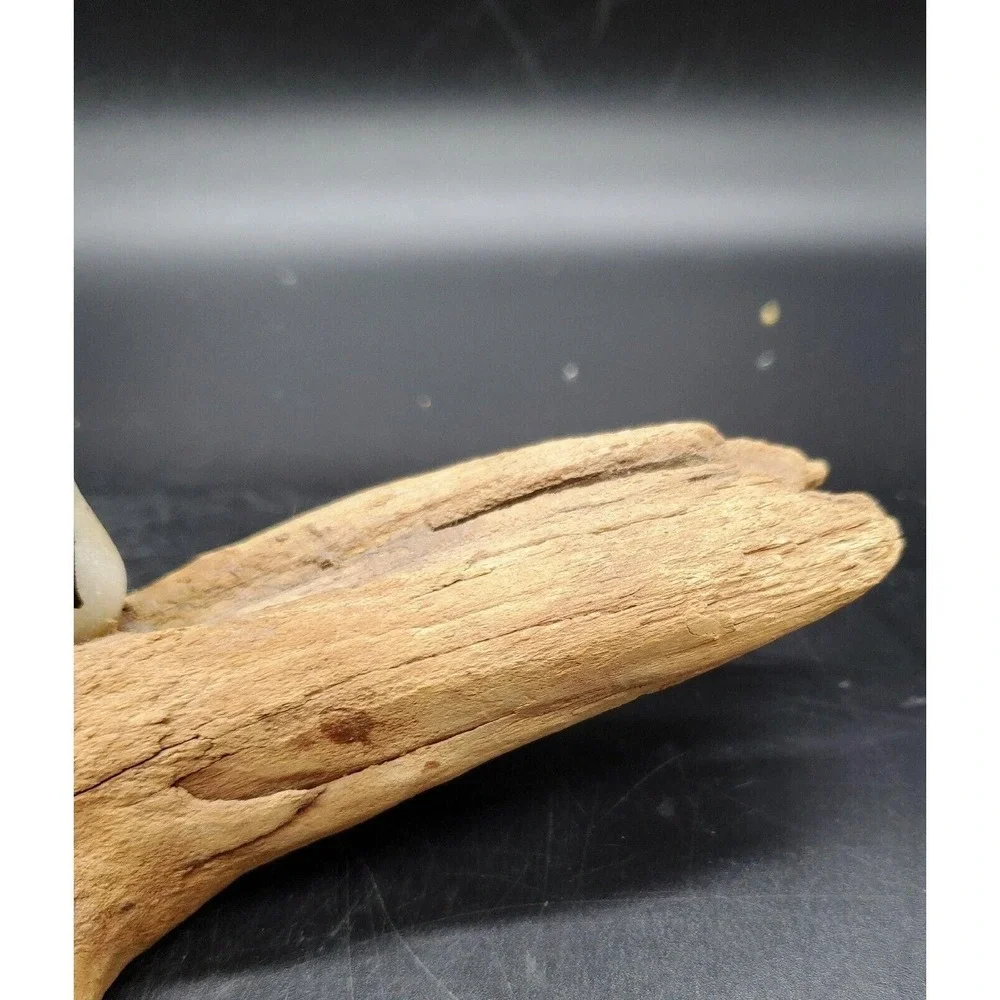 Handmade Whimsical Driftwood Folk Art Stone Penguin Bird Nautical Shorebird 7.5