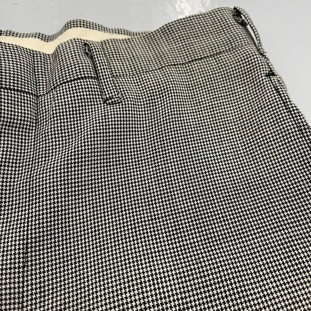 Vintage 60s Black/White Houndstooth Pattern Trousers 29x29