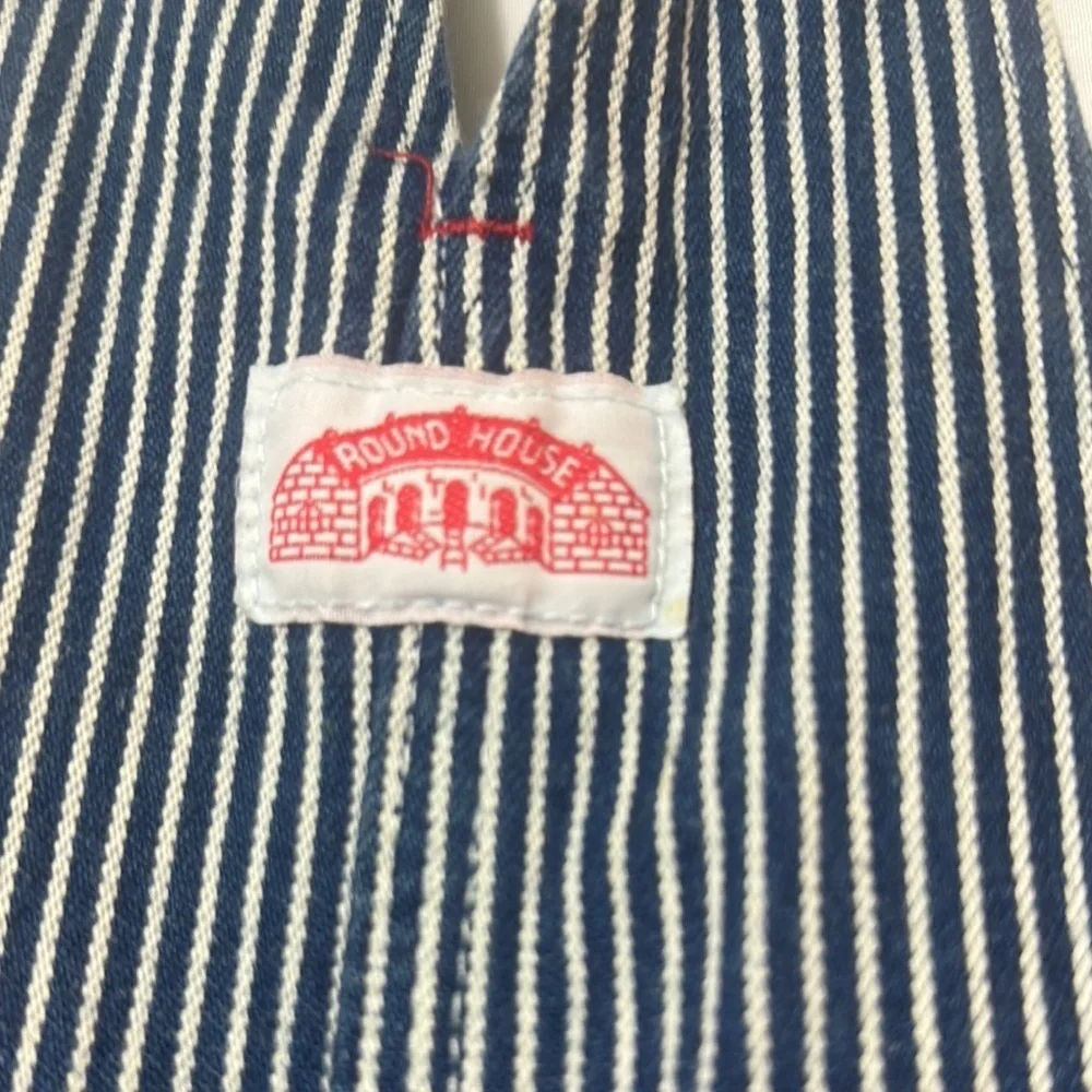 Blue Denim Overalls with Adjustable Straps and Bib Front