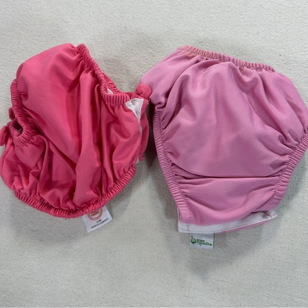 Dark Pink and Light Pink Girls Reusable Swim Diapers -2 Differwnt sizes