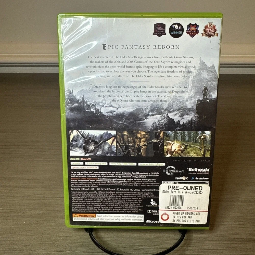 The Elder‎ Scrolls V: Skyrim Xbox 360 (No Manual)