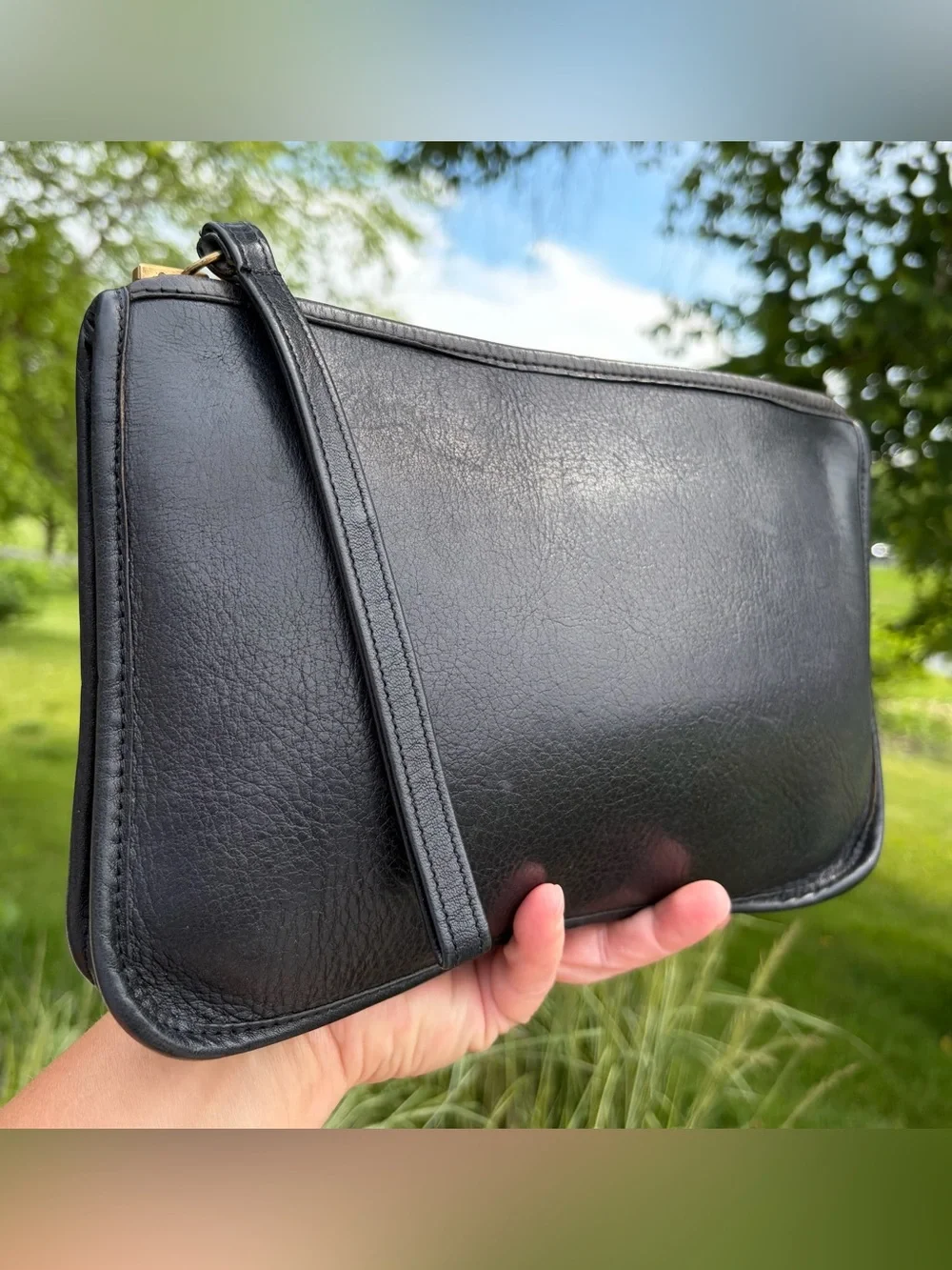 Vintage COACH Navy Bonnie Cashin Zippered Clutch EUC