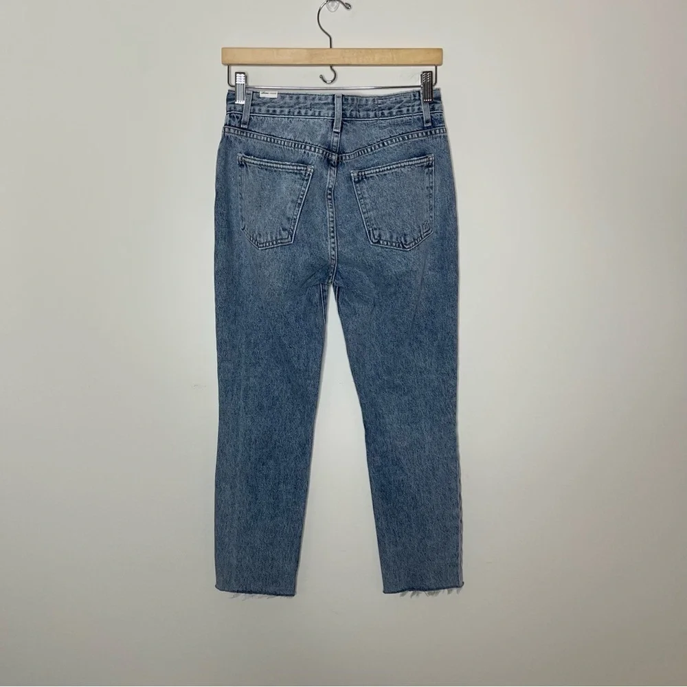 Lovers and Friends Logan Distressed Cropped Raw Edge Denim in Lost Hills preppy