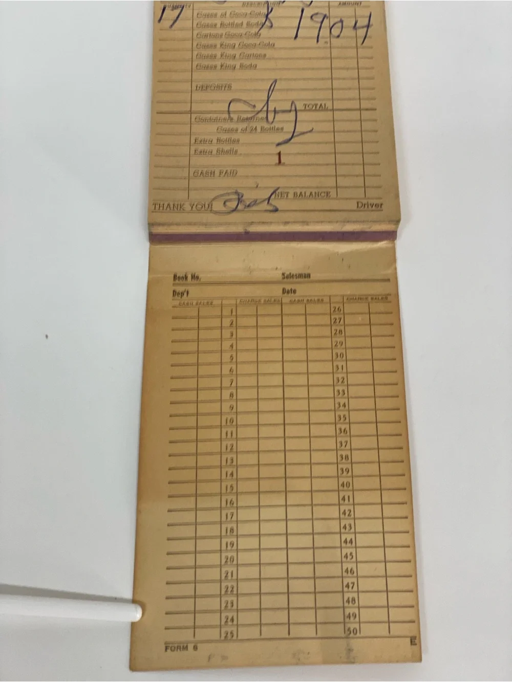 Vintage Coca-Cola Bottling Company Invoice Receipt Book Tell City Ind. Ephemera