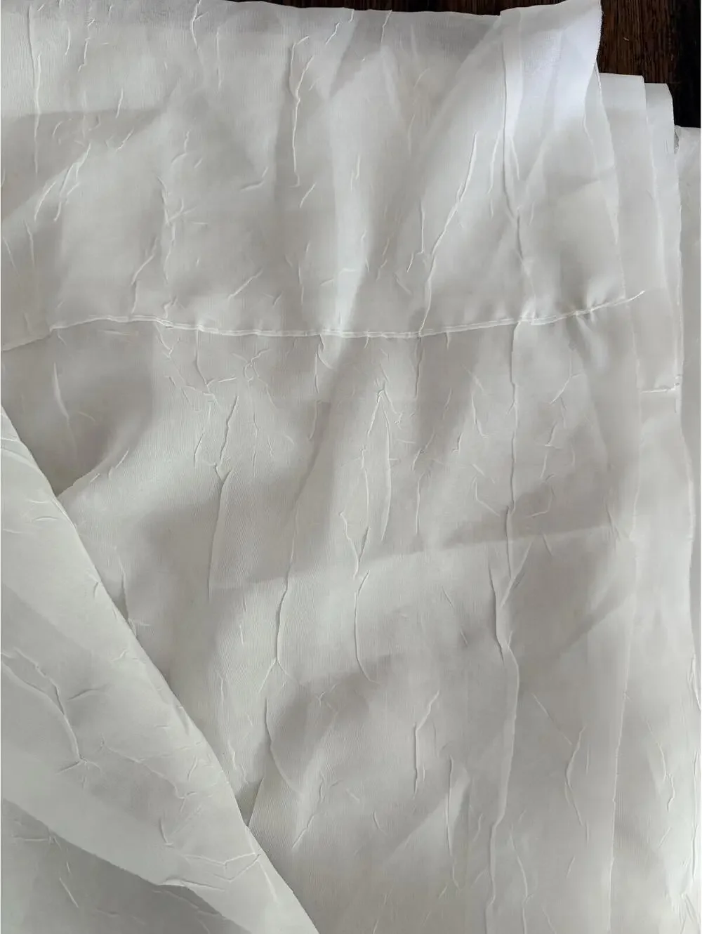 'Canopy' stone colored crushed voile curtains 51x63