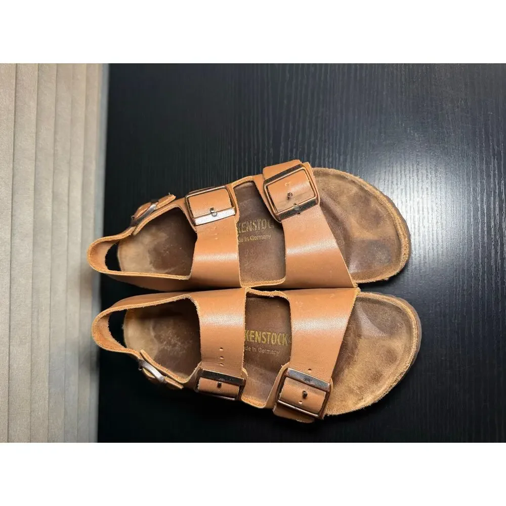 Birkenstock Milano Oiled Leather Brown Slingback Sandals EU 38 US Women 7 Men 5