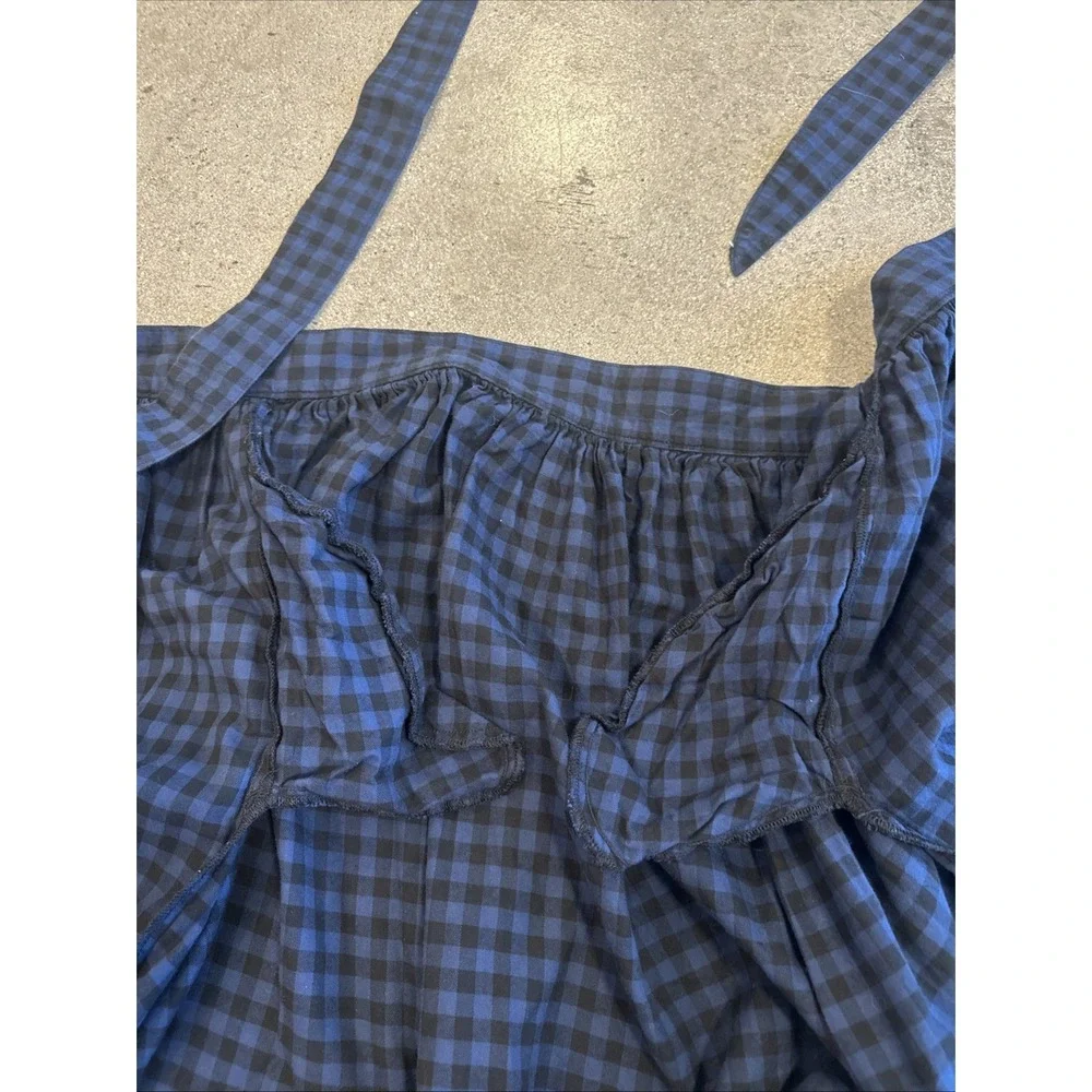Prairie Underground Apron One Size Checkered Blue/Black Women USA Cotton Pockets