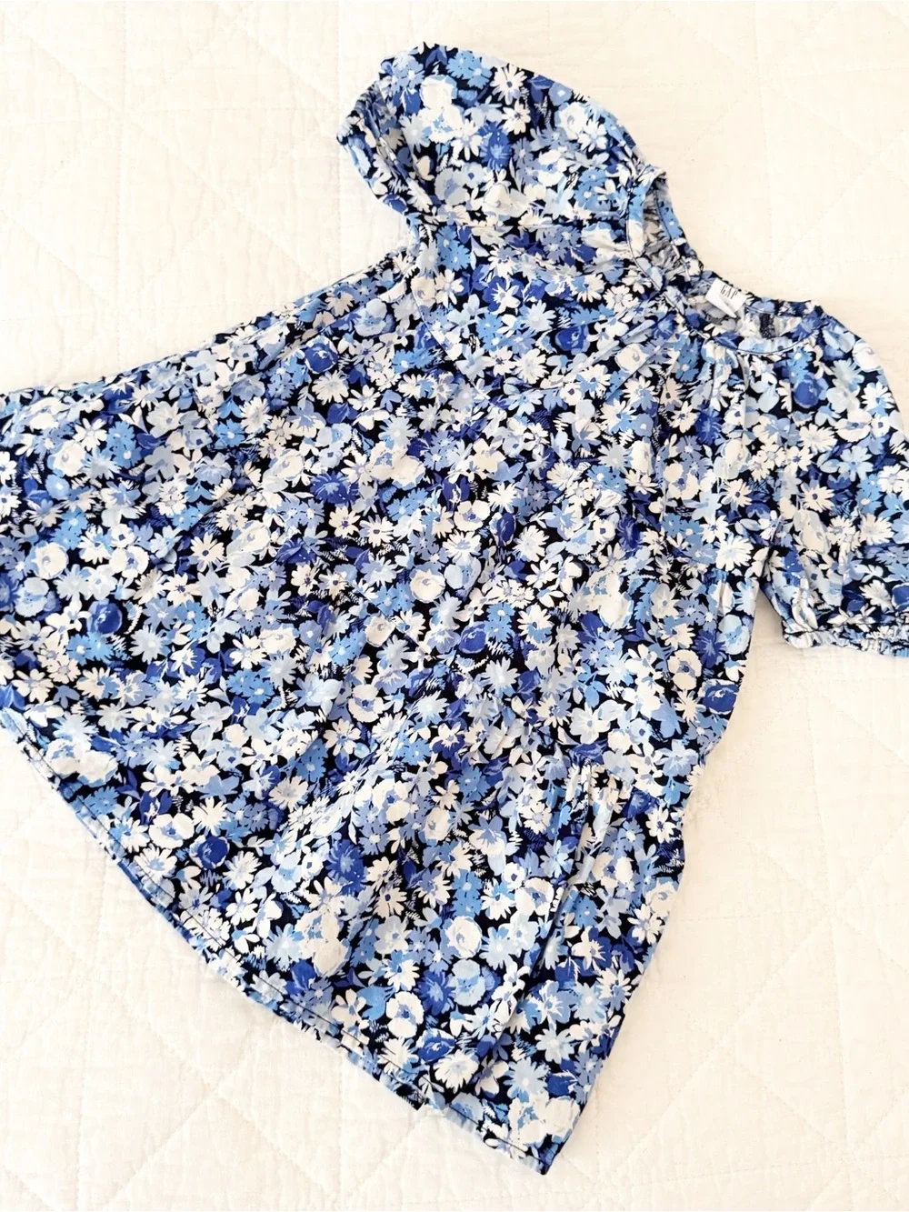 GAP Kids 3T Girls Blue White Floral Print Dress