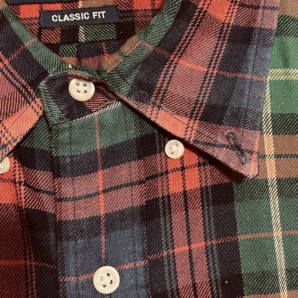 Polo Ralph Lauren Men's Shirt XXL Classic Fit Plaid Oxford Red Green Button