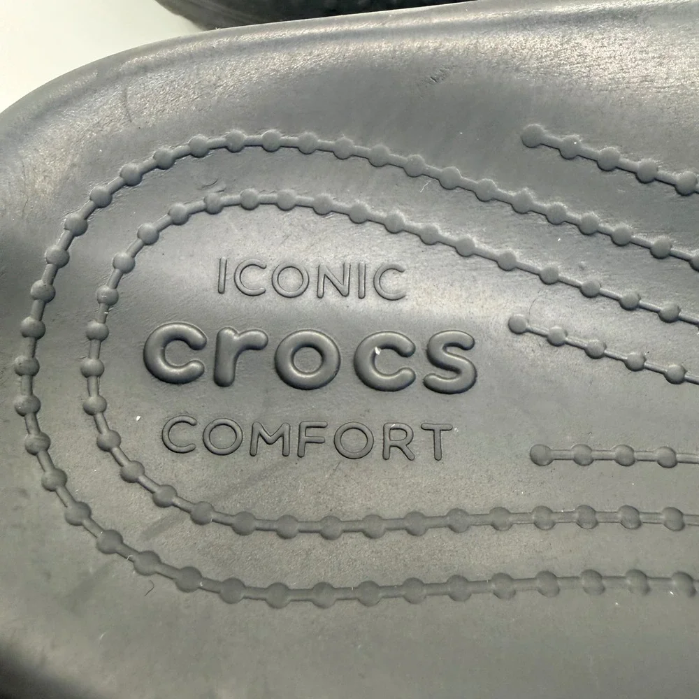Crocs‎ Classic Slide Tie Dye Black Multi Color Sandals Mens 7 Womens 9 206121