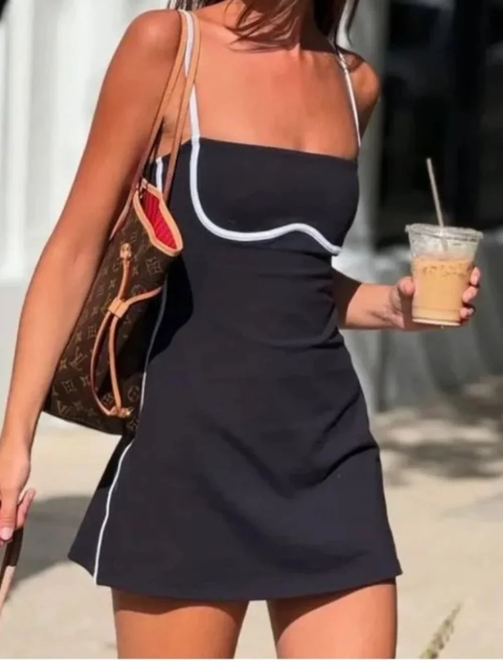 Alo Yoga Airbrush Streamlined Dress Black/White 🤍🖤 NWT Athletic - Sporty Chic