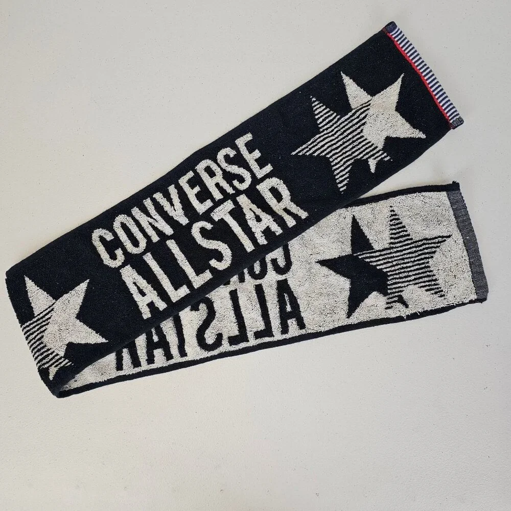 Converse All Star Scarf Unisex Navy‎ Blue Vintage Graphic Logo Terry Cloth