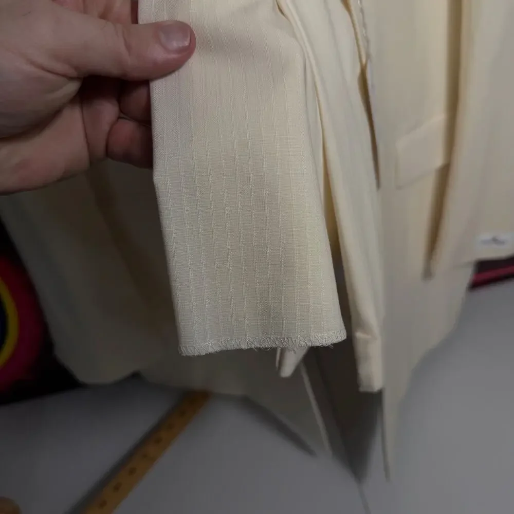 NWT Courrèges Homme Ivory Virgin Wool 2 Piece Suit EU 47 French Designer
