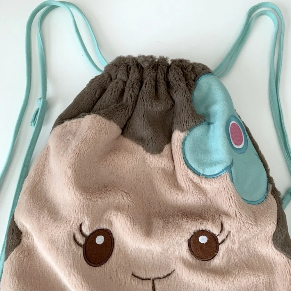 DEMDACO Nat & Jules Maia Monkey Plush Drawstring Backpack Bag