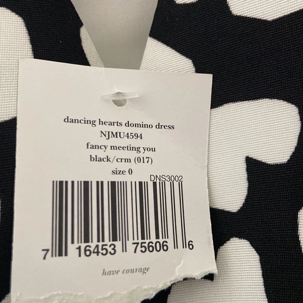 🌟 NWT Kate Spade “Dancing Hearts Domino Dress”, size 0.🌟
