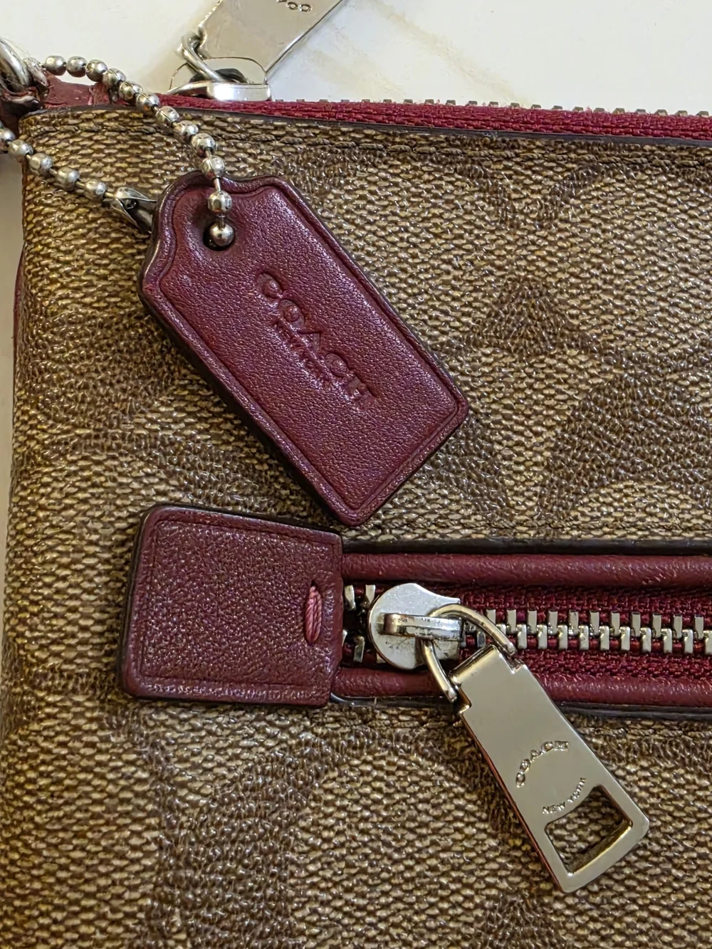 Coach wristlet brown