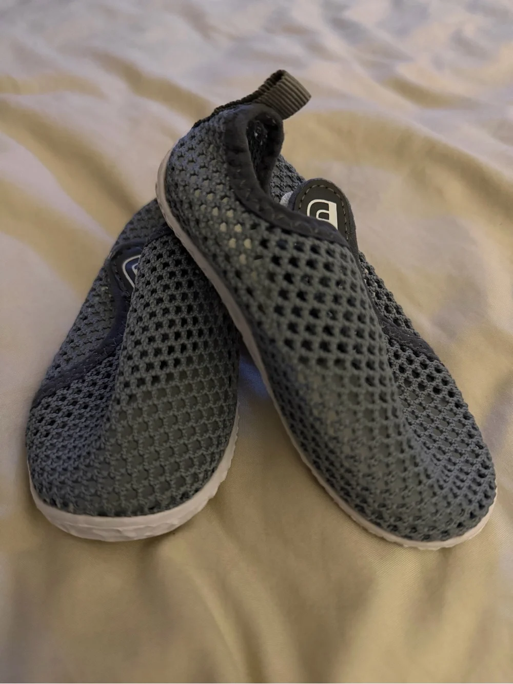 Gray Mesh Slip-On Water Shoes