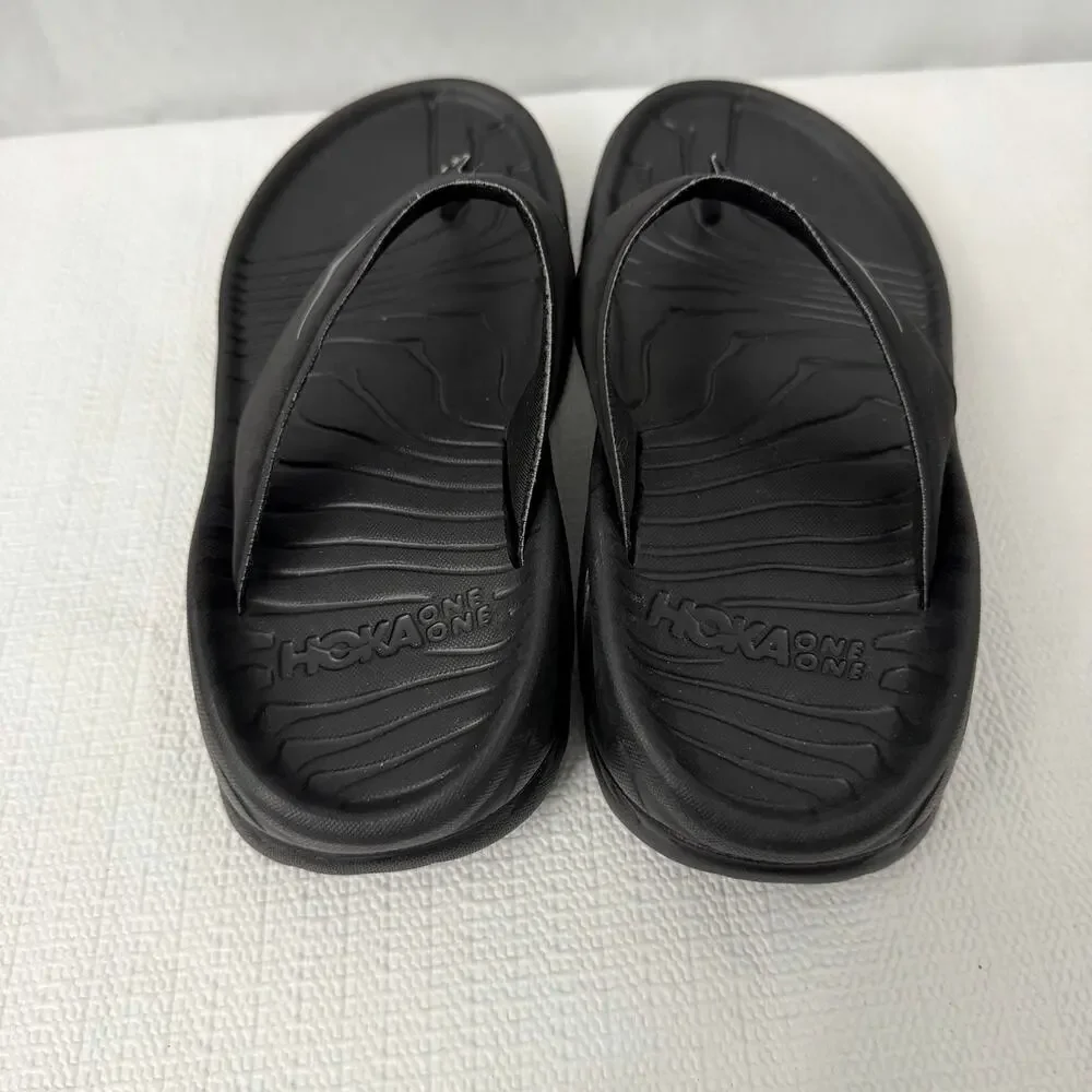 Hoka One One Ora Recovery Flip Flops Women’s Size 6 Black Slip On