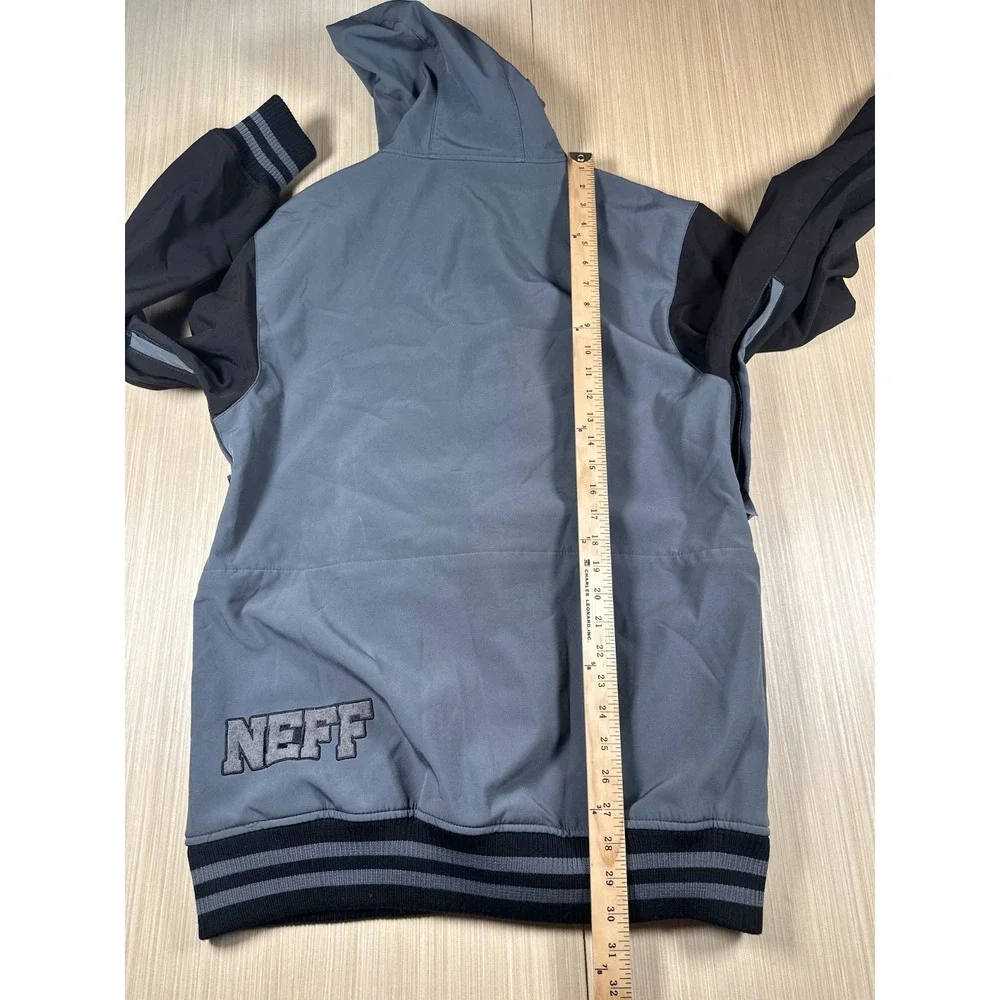 NEFF Heavy‎ Hitters Jacket Mens Small Gray Elephant Logo Fleece Lined Full Zip
