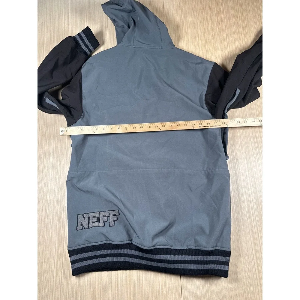 NEFF Heavy‎ Hitters Jacket Mens Small Gray Elephant Logo Fleece Lined Full Zip