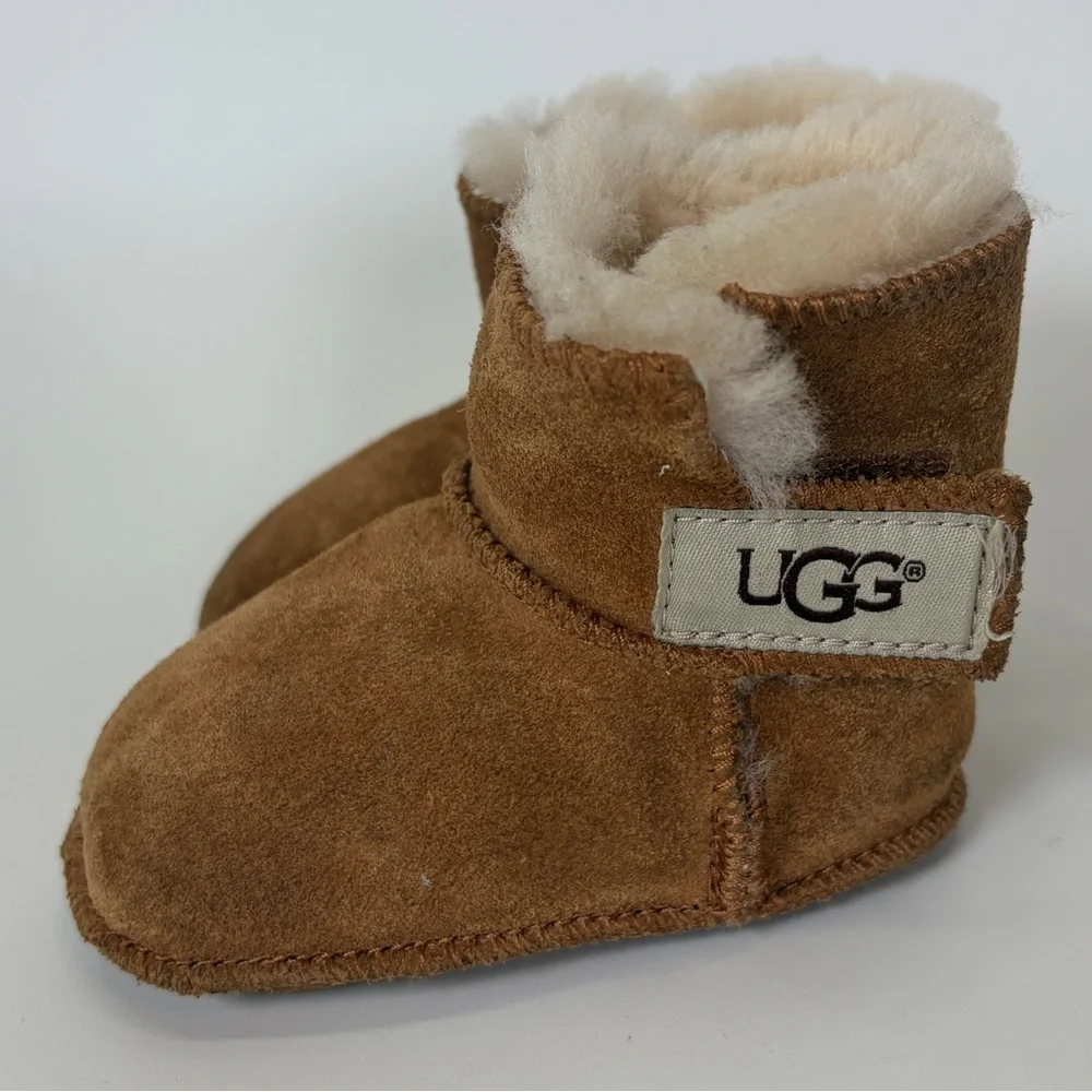 UGG Infant‎ Erin Suede Shearling Lined Boots USA Size 2 / 3 Uggs Chestnut Ugg