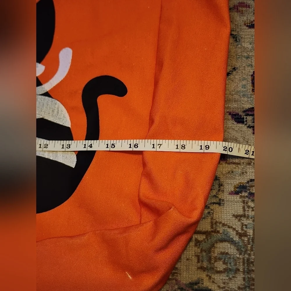 Source Unknown Orange Cat Tote with Black Handles