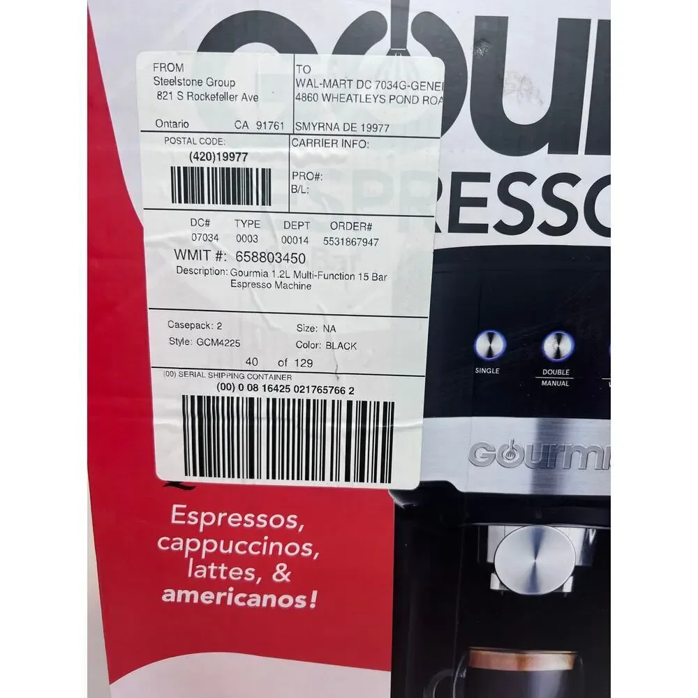 Gourmia Espresso new box