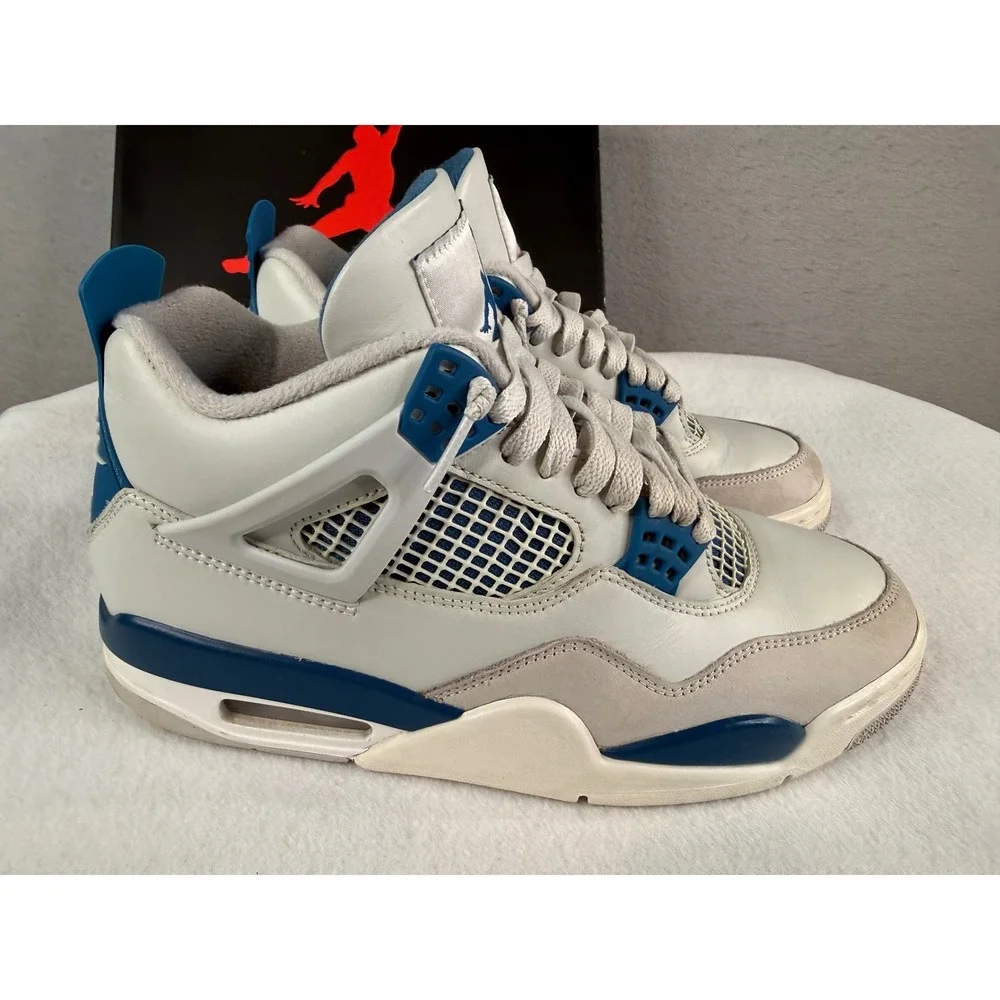 Jordan Air Jordan 4 Retro‎ Mens 8 Off White Military Blue FV5029-141 Sneaker